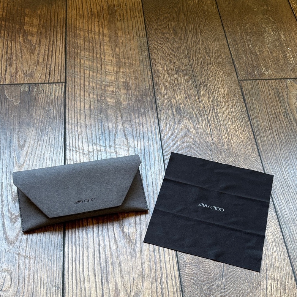 Jimmy Choo Black Sunglasses Pouch with Cleaning Cloth